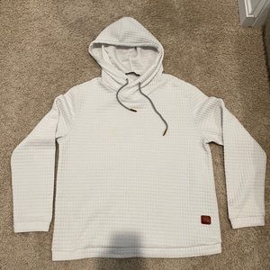 White textured hoodie